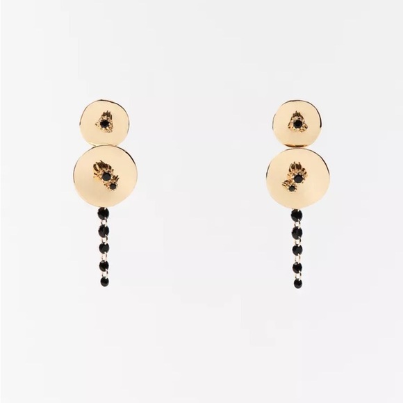ZARA LIMITED EDITION CIRCULAR GEM EARRINGS New no tags - Picture 2 of 4
